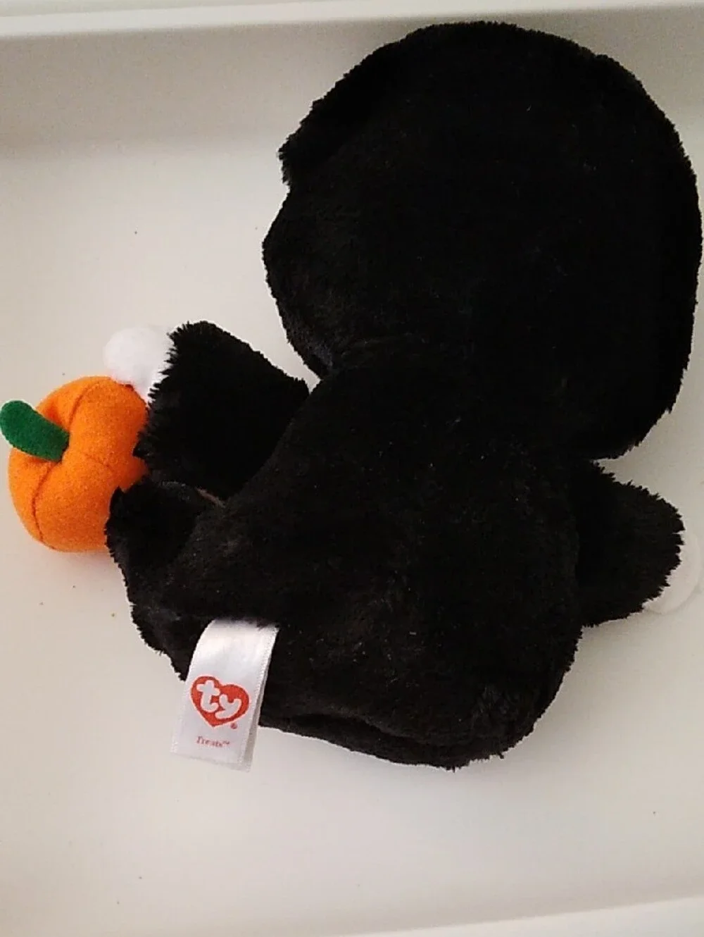 TY Halloween Grim Reaper Beanie Boo Plush - Black & White with Green Eyes
